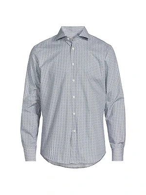 Geometric Print Sport Shirt