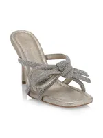 Bow Embellished Suede Mules