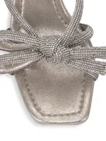 Bow Embellished Suede Mules