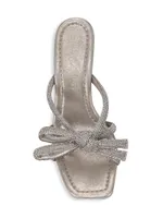 Bow Embellished Suede Mules