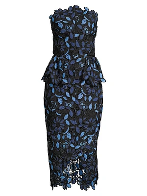 Optics Floral Lace Peplum Dress