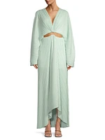 Akila Plissé Cut-Out Maxi Dress