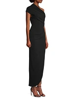 Eternal Note Crepe One-Shoulder Gown