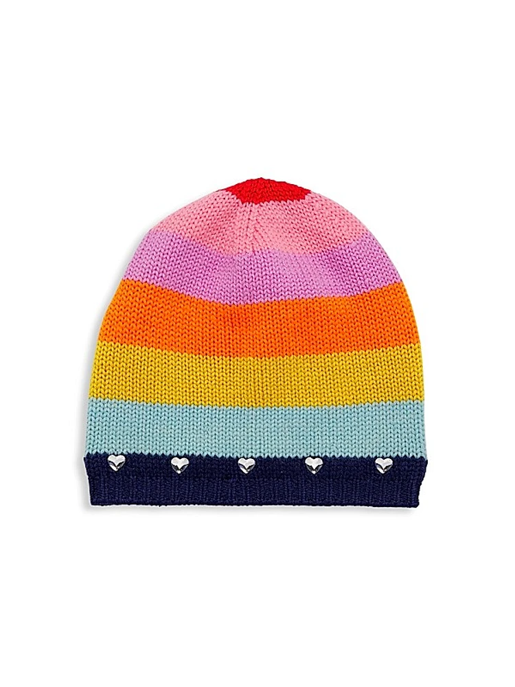 Girl's Carolyn Rowan x Stephanie Gottlieb Rainbow Striped Wool Hat