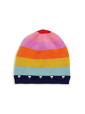 Girl's Carolyn Rowan x Stephanie Gottlieb Rainbow Striped Wool Hat