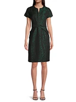Jacquard Bow Detail Dress