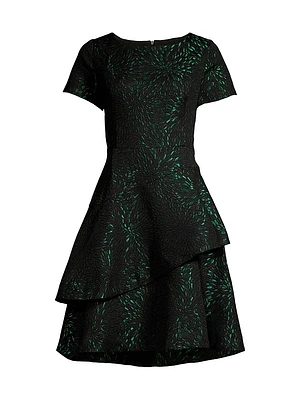 Tiered Jacquard Dress