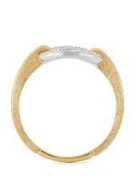 Jaipur Two-Tone 18K Gold & Diamond Flat-Link Ring