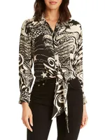Mitski Silk Printed Blouse