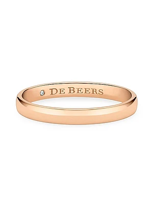 Wide Court Band 18K Rose Gold Wedding Ring