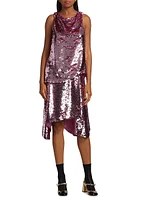 Draped Sequin Skirt