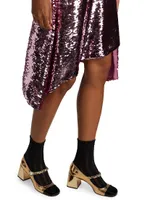 Draped Sequin Skirt