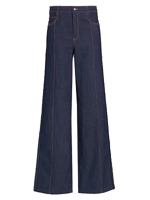 Francine High-Rise Stretch Straight-Leg Jeans