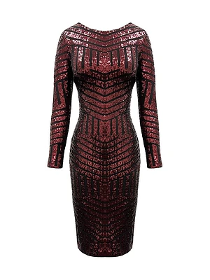 Emery Sequin Mesh Knee-Length Dress