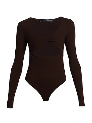Knit Twisted Cut-Out Bodysuit