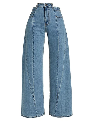 Five-Pocket Wide-Leg Jeans