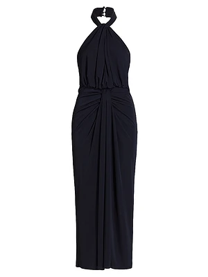 Kaily Draped Halter Maxi Dress