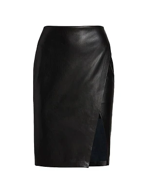 Siobhan Faux Leather Midi-Skirt