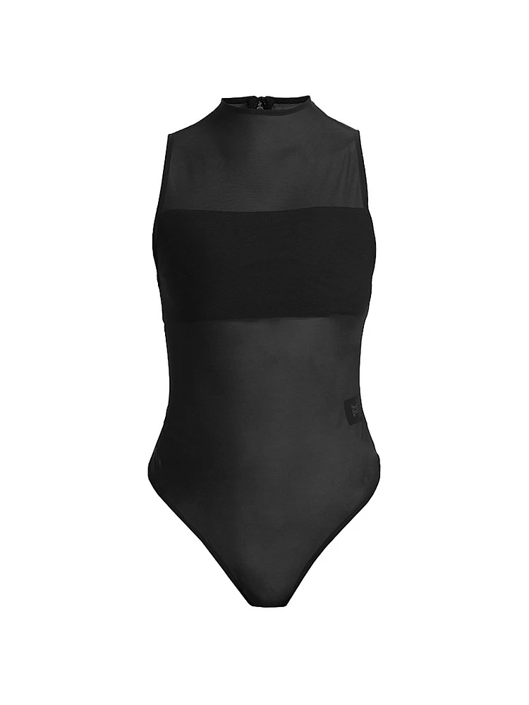 Nichol Mesh Mock Turtleneck Bodysuit