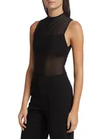 Nichol Mesh Mock Turtleneck Bodysuit