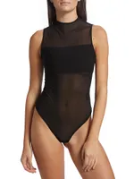 Nichol Mesh Mock Turtleneck Bodysuit