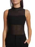 Nichol Mesh Mock Turtleneck Bodysuit