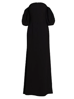 Bead-Embellished Illusion-Neck Gown