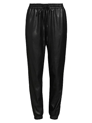 Faux Leather Joggers