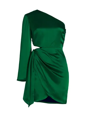 Dolores One-Shoulder Cut-Out Minidress