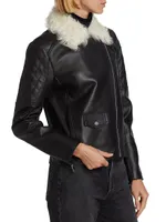 Maximilian Shearling Collar Jacket