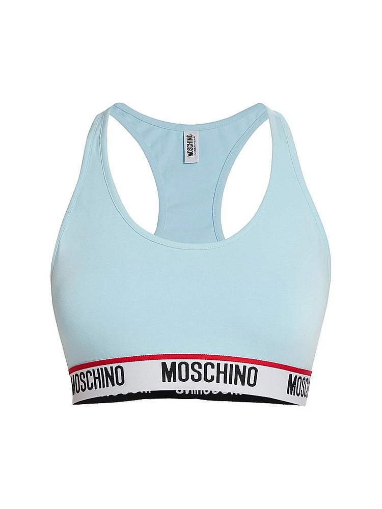 Core Stretch Cotton Logo Sports Bra