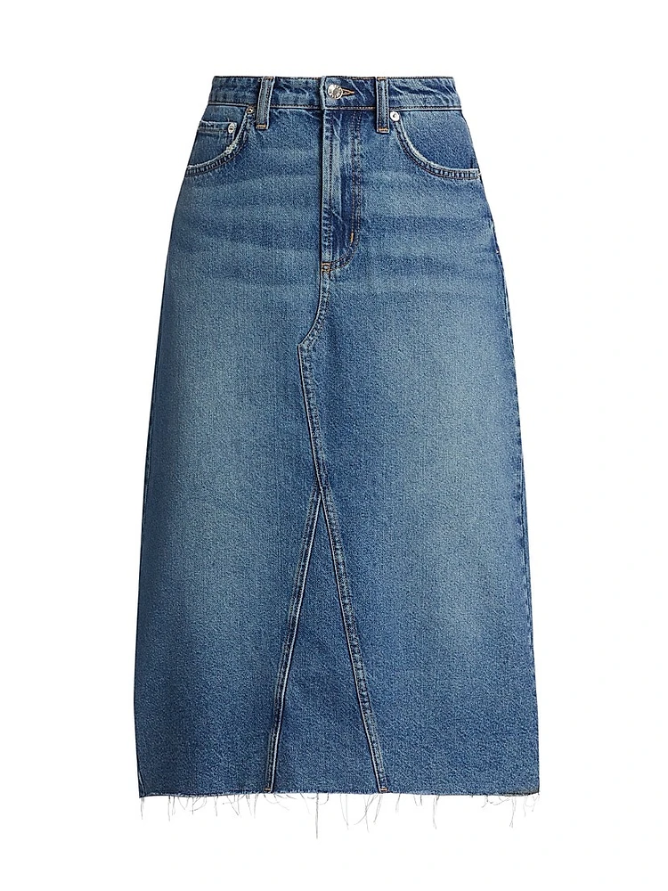 Highland Denim Midi-Skirt