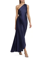 Delfina Asymmetrical Pleated Dress