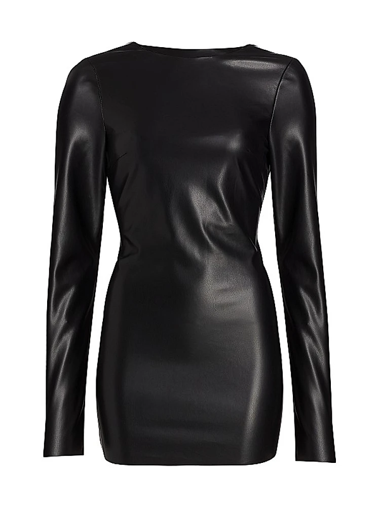 Julie Faux Leather Mini Dress