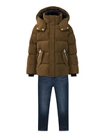 Little Boy's & Hudson Hooded Down Jacket