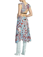 Patchwork Frogs Midi-Dress