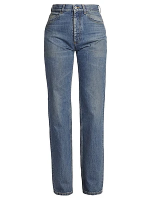 Boyfriend-Fit Mid-Rise Jeans