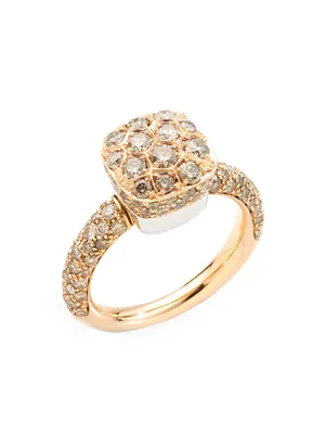 Nudo Classic 18K Rose Gold, 18K White Gold & Brown Diamond Ring