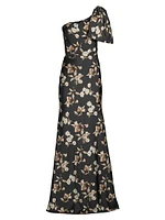 Aubrey Floral One-Shoulder Mermaid Gown