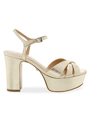 Keefa Metallic Leather Platform Sandals