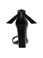Clarita 90MM Leather Tie Block-Heel Sandals