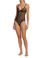 Sheer Crochet Mesh Bodysuit