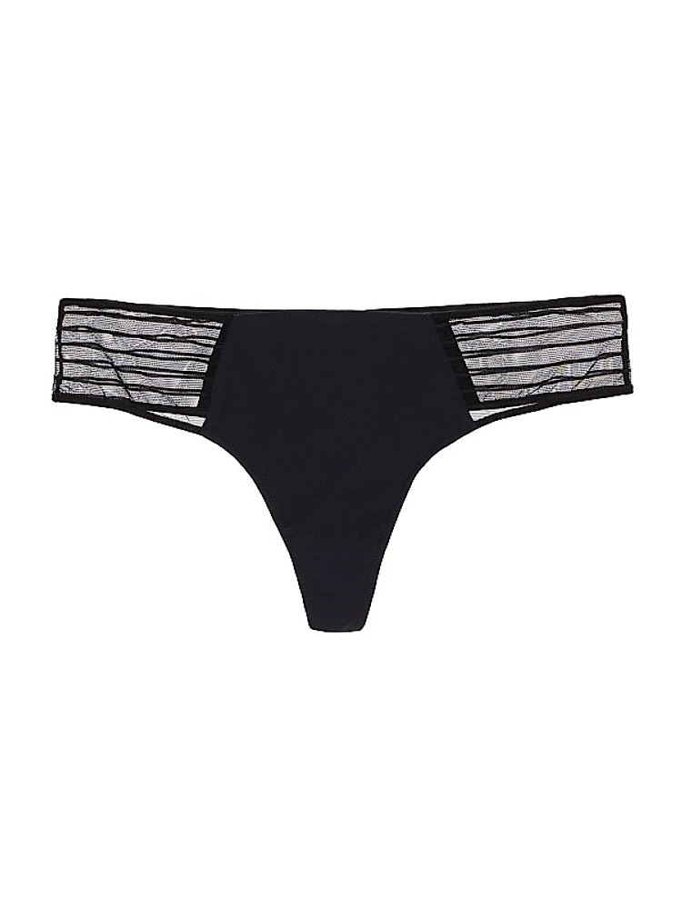 Shadow Stripe Mesh Thong