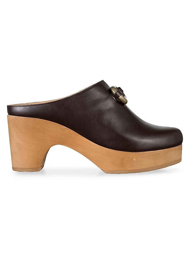 Le Ione Leather Clogs