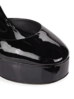 Ari Patent Leather Ankle-Strap Platform Pumps