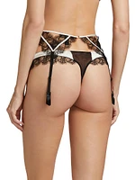 Lace Inset Garter Belt