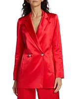 Charmeuse Double-Breasted Jacket