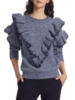 Rene Ruffle-Trim Sweater