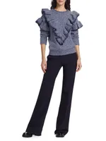 Rene Ruffle-Trim Sweater