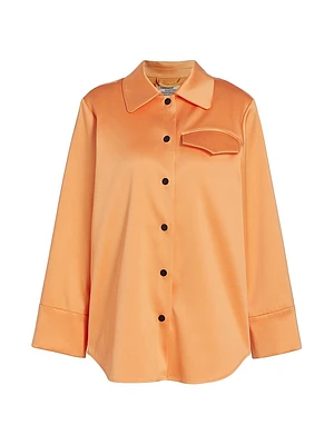 Beryl Satin Button-Up Shirt